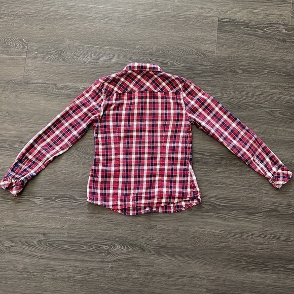 SzM tna classic fit long sleeve flannel EUC red/blue/white pattern - Picture 4 of 6